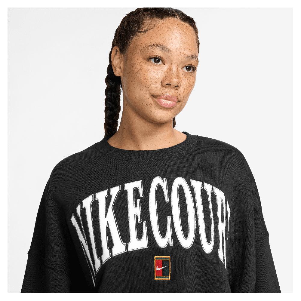 Women`s Pheonix Fleece Long Sleeve Tennis Top Black NIKE