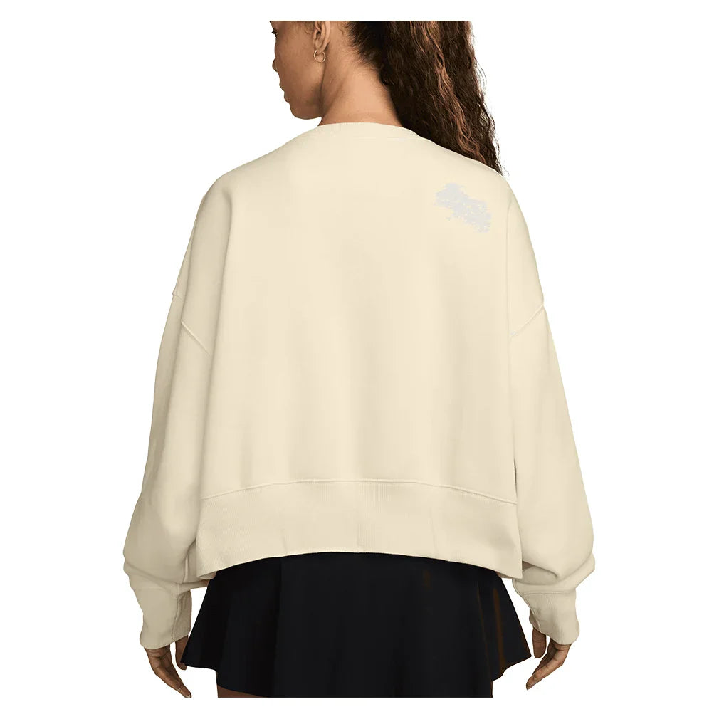 Women`s Court Phoenix Fleece Long Sleeve Tennis Top Pale Ivory NIKE