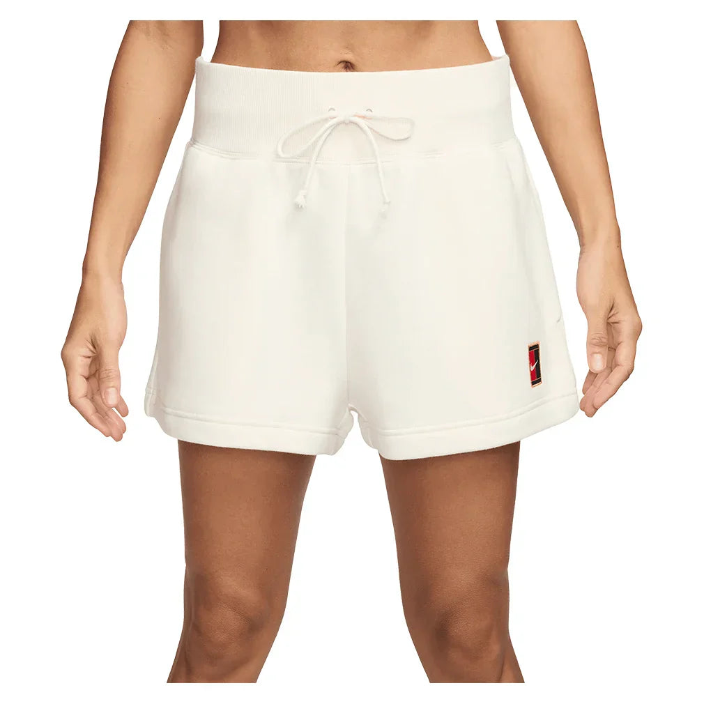 Women`s Court Phoenix Fleece Tennis Short Pale Ivory NIKE S