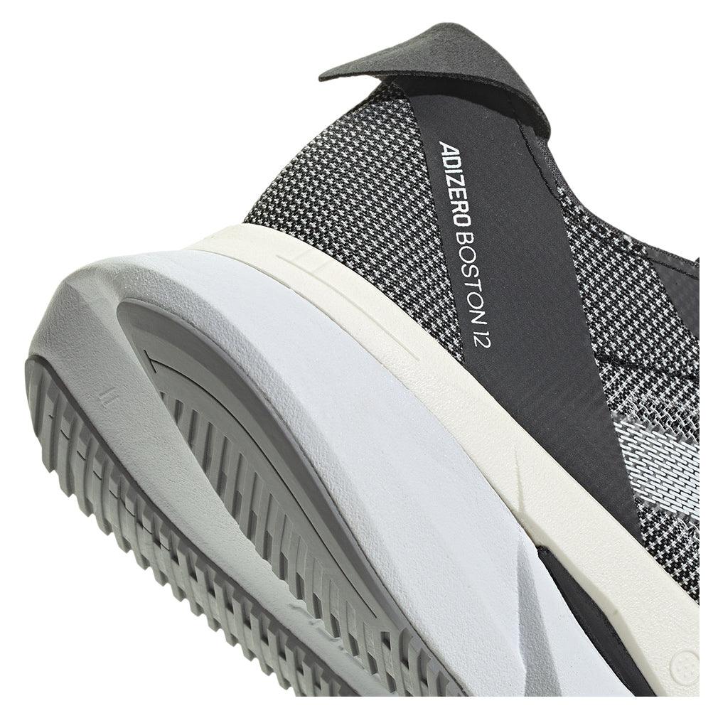 Women`s Adizero Boston 12 Running Shoes Core Black and White ADIDAS