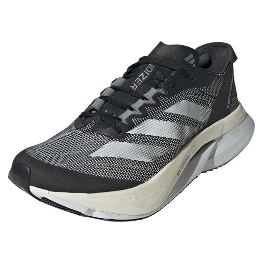 Women`s Adizero Boston 12 Running Shoes Core Black and White ADIDAS 6 Black