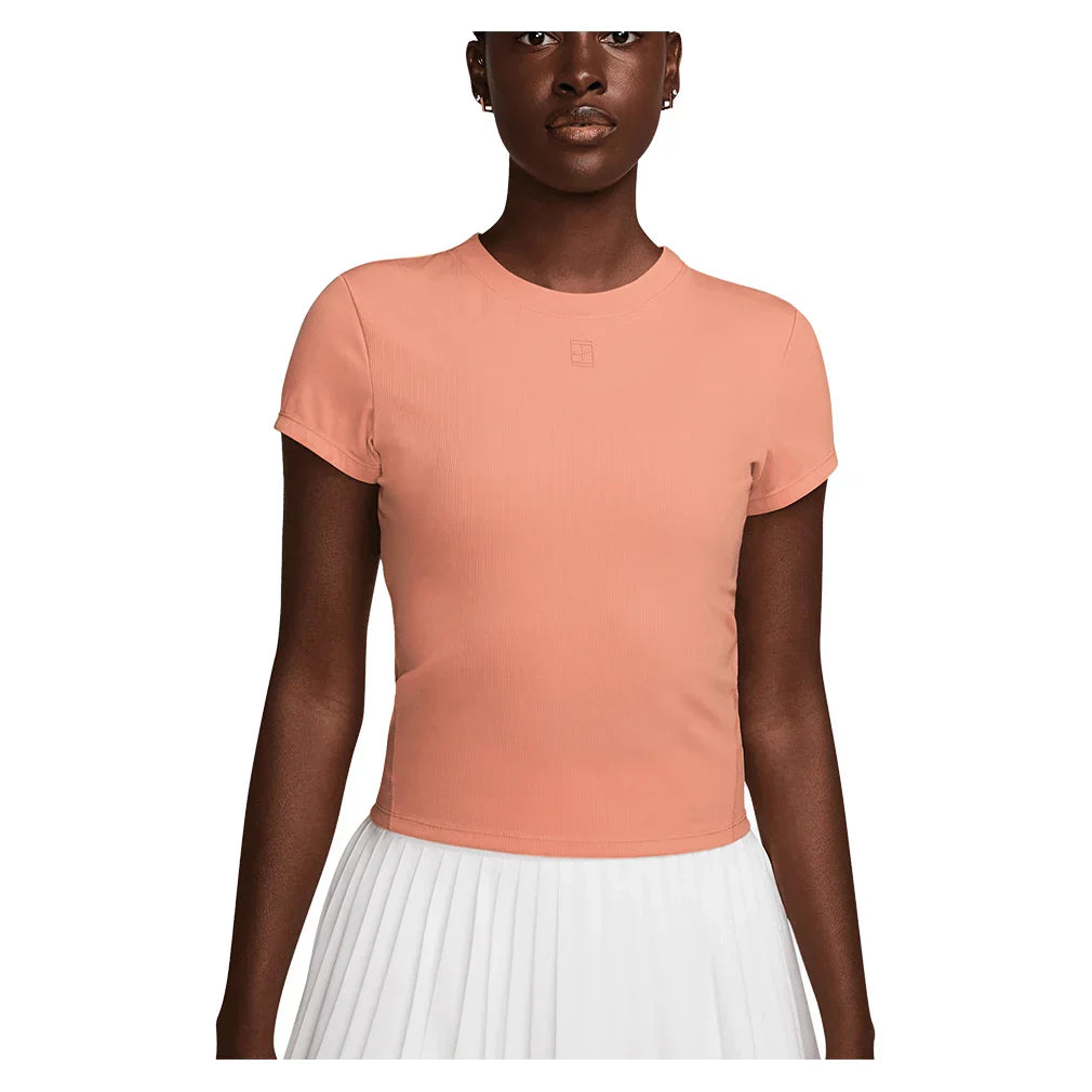 Women`s Dri-Fit Advantage Short Sleeve Tennis Top Apricot Agate NIKE XS Apricot Agate