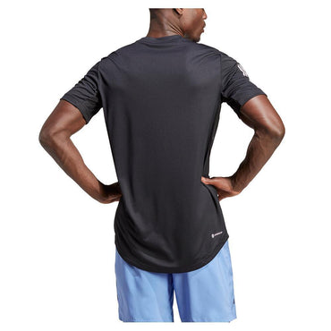 Men`s Club 3 Stripe Tennis Top Black MENS APPAREL ADIDAS