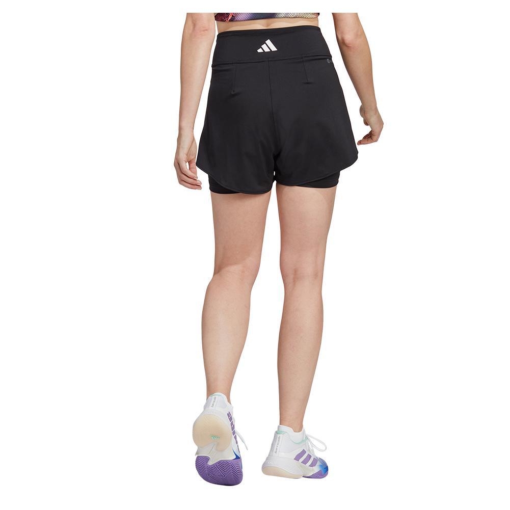 Women's Match Tennis Shorts Black Womens Apparel ADIDAS