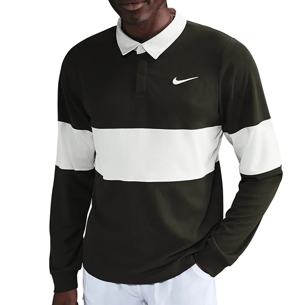 Men`s Paris Court Dri-FIT Advantage Slam Long Sleeve Tennis Polo NIKE