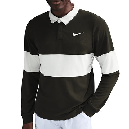 Men`s Paris Court Dri-FIT Advantage Slam Long Sleeve Tennis Polo NIKE