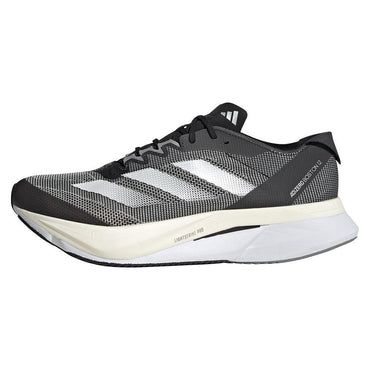 Men`s Adizero Boston 12 Running Shoes Core Black and White ADIDAS