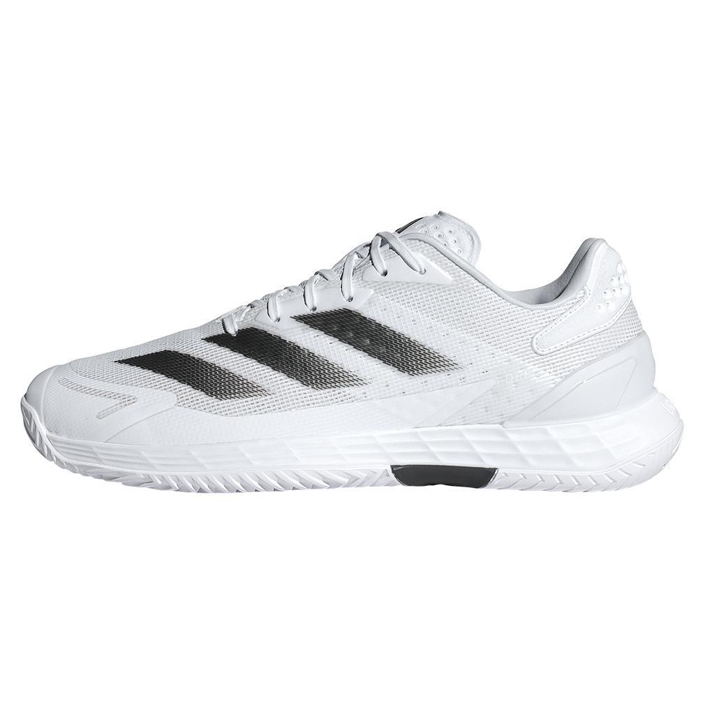 Mens Defiant Speed 2 Tennis Shoes White and Core Black Top Tennis Shoes ADIDAS