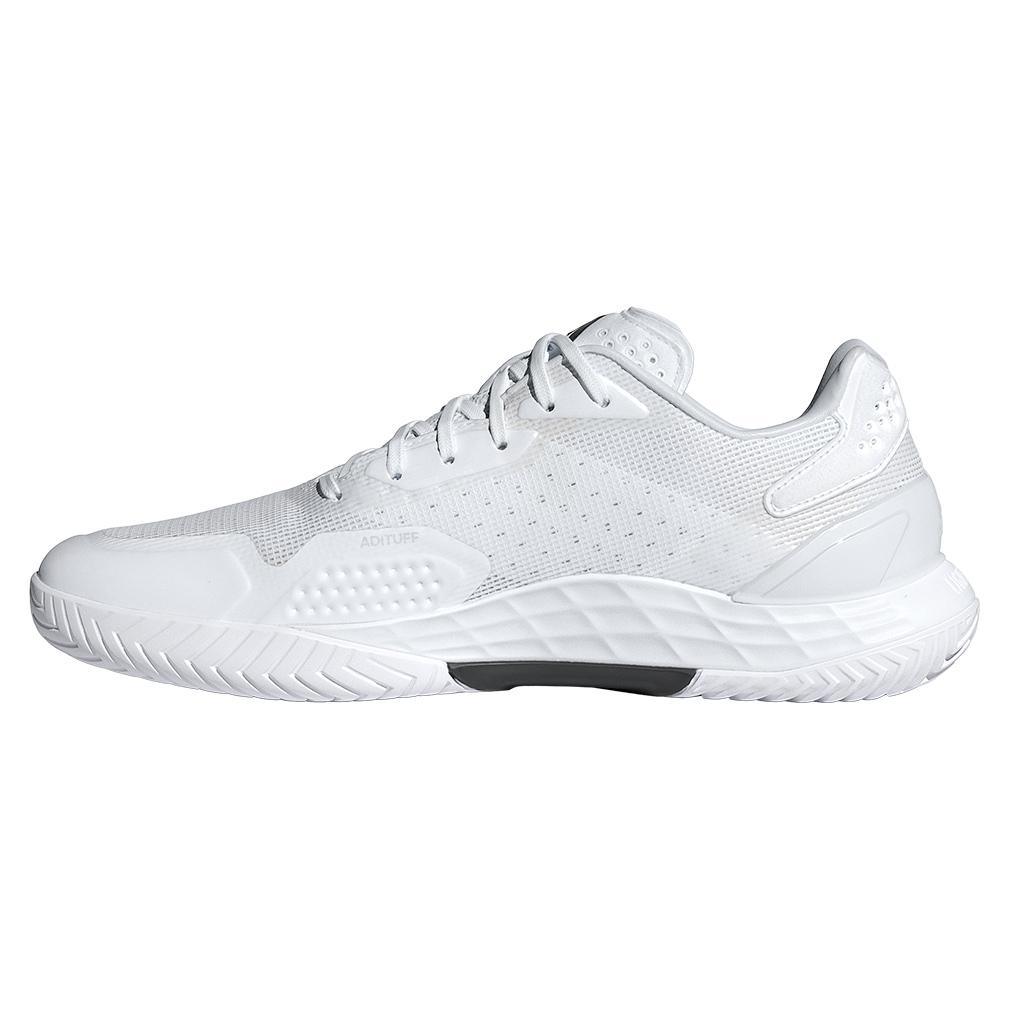 Mens Defiant Speed 2 Tennis Shoes White and Core Black Top Tennis Shoes ADIDAS