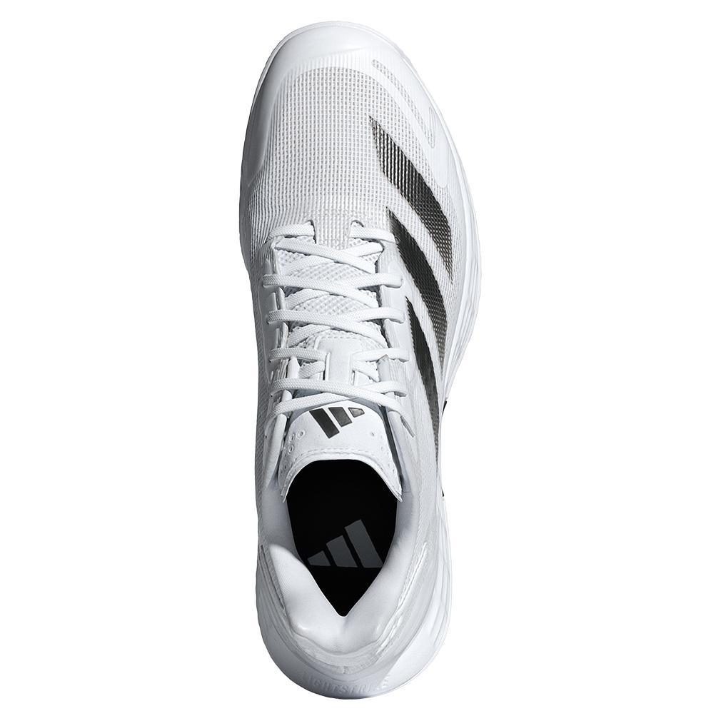 Mens Defiant Speed 2 Tennis Shoes White and Core Black Top Tennis Shoes ADIDAS