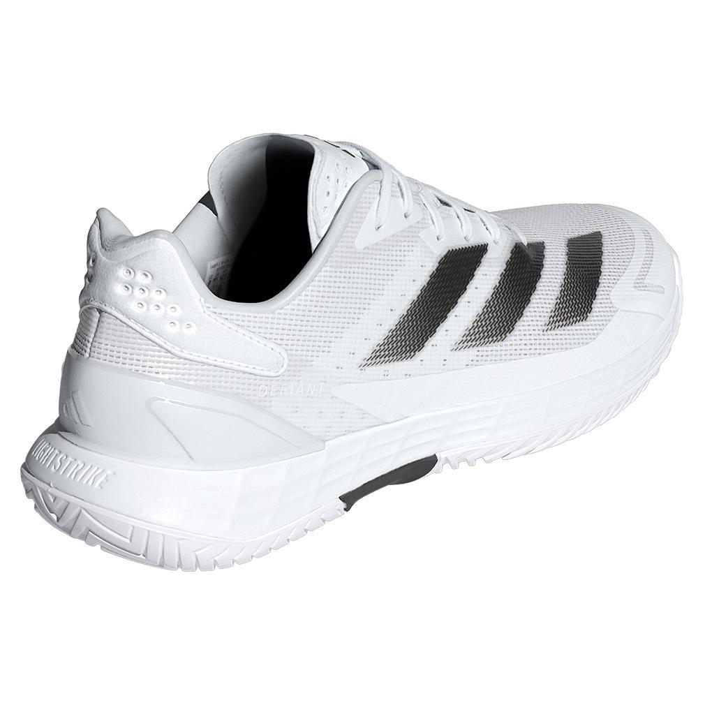Mens Defiant Speed 2 Tennis Shoes White and Core Black Top Tennis Shoes ADIDAS