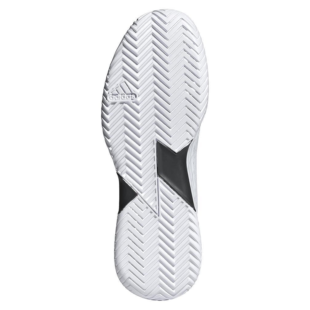 Mens Defiant Speed 2 Tennis Shoes White and Core Black Top Tennis Shoes ADIDAS