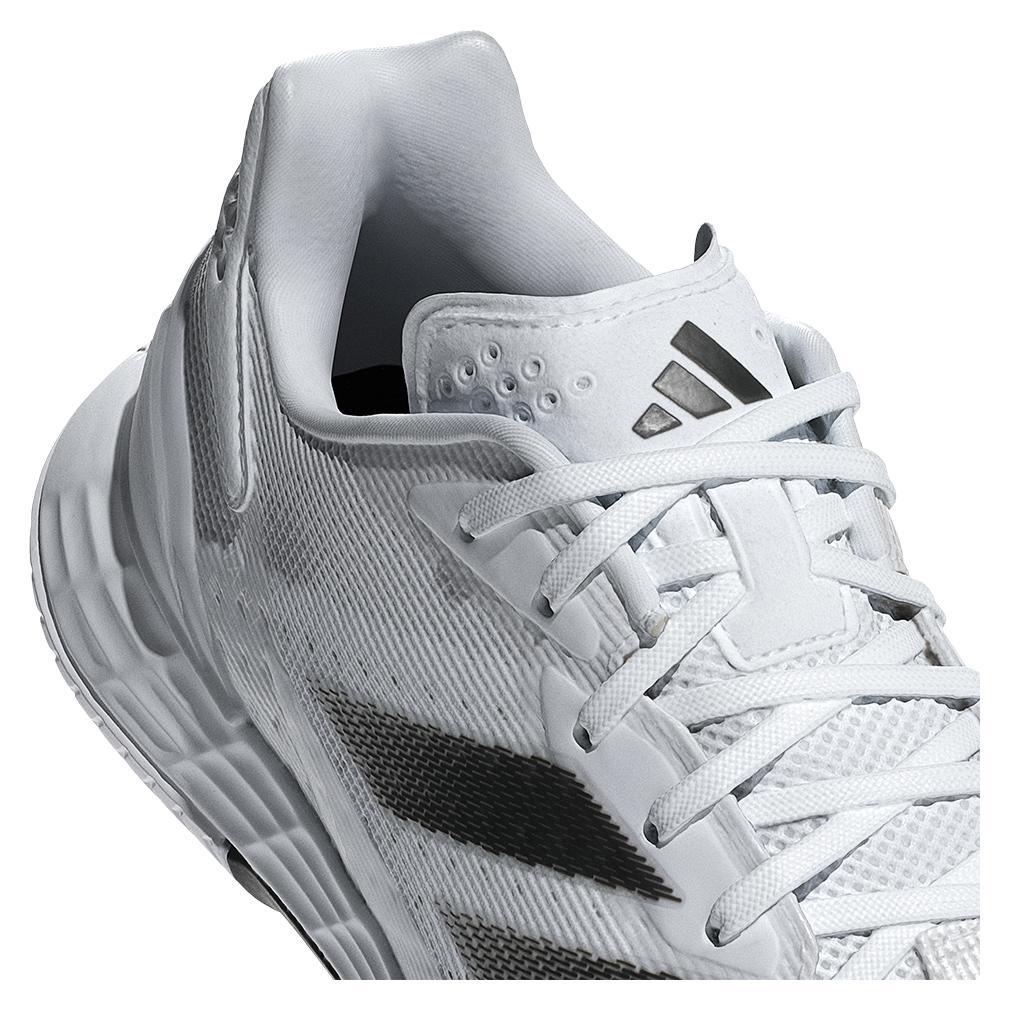 Mens Defiant Speed 2 Tennis Shoes White and Core Black Top Tennis Shoes ADIDAS