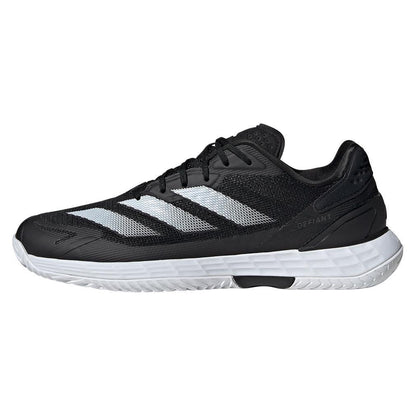 Mens Defiant Speed 2 Tennis Shoes Core Black and White Top Tennis Shoes ADIDAS