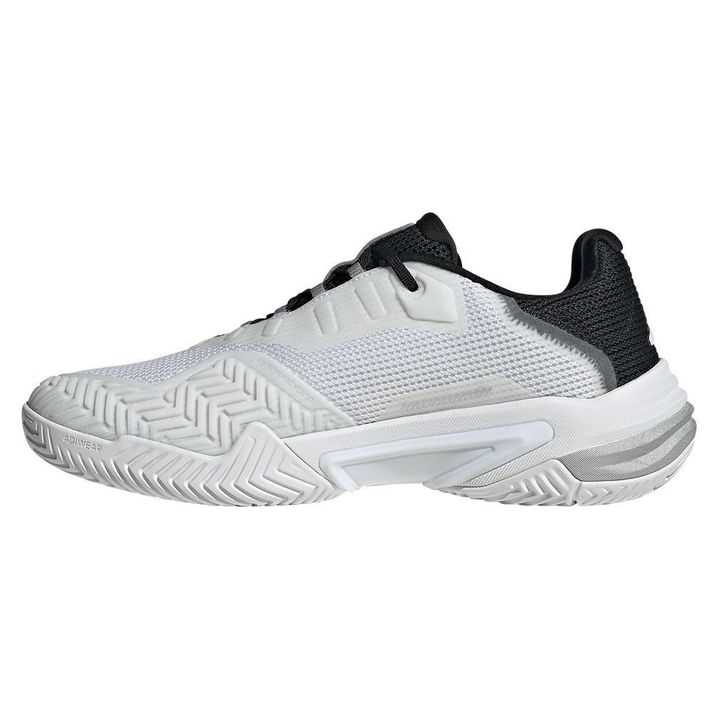 Men's Barricade 13 Tennis Shoes White and Core Black Tournament Gear ADIDAS