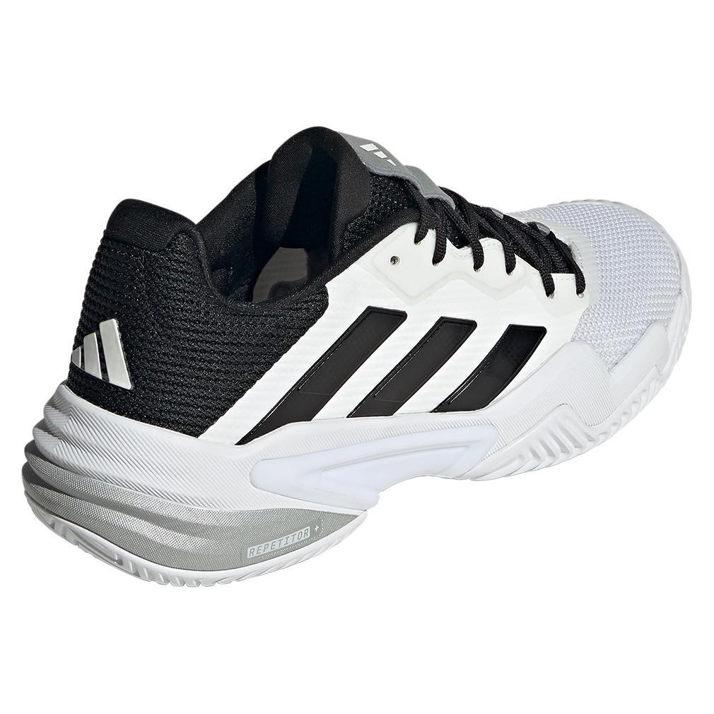 Men's Barricade 13 Tennis Shoes White and Core Black Tournament Gear ADIDAS