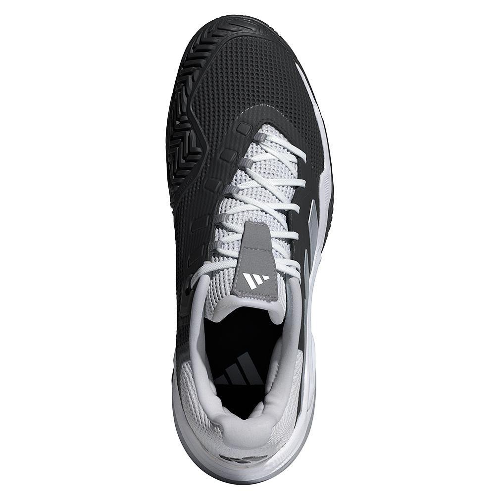 Men's Barricade 13 Tennis Shoes Core Black and White Tournament Gear ADIDAS