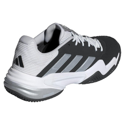 Men's Barricade 13 Tennis Shoes Core Black and White Tournament Gear ADIDAS