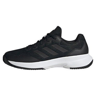 Junior`s Gamecourt 2 Tennis Shoes Core Black and Grey Four ADIDAS