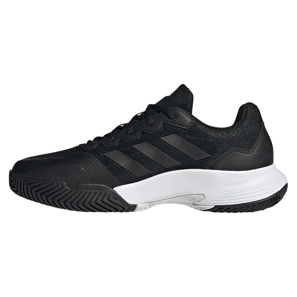 Junior`s Gamecourt 2 Tennis Shoes Core Black and Grey Four ADIDAS