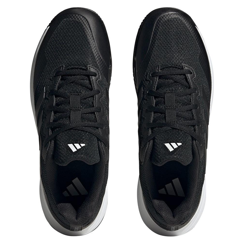 Junior`s Gamecourt 2 Tennis Shoes Core Black and Grey Four ADIDAS