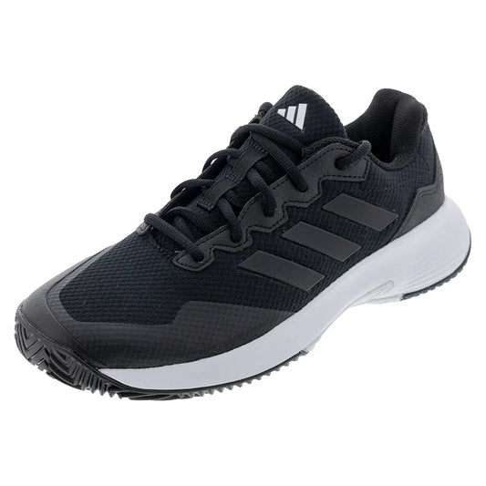 Junior`s Gamecourt 2 Tennis Shoes Core Black and Grey Four ADIDAS 4Y Black