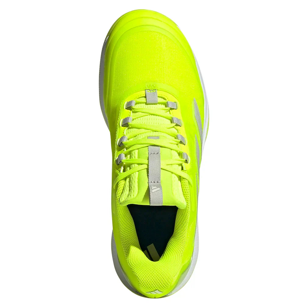 Women`s Avacourt 2 Tennis Shoes Lucid Lemon and White ADIDAS