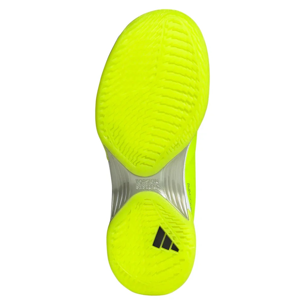 Women`s Avacourt 2 Tennis Shoes Lucid Lemon and White ADIDAS