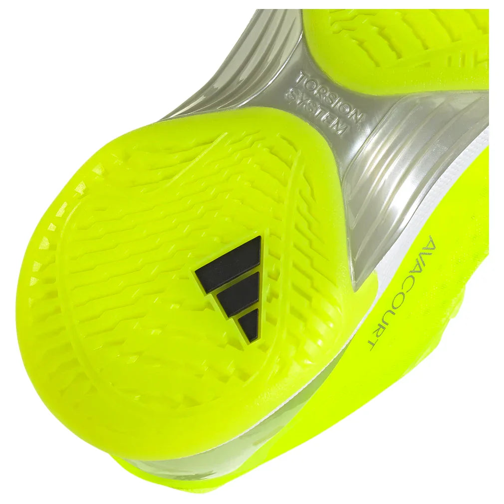 Women`s Avacourt 2 Tennis Shoes Lucid Lemon and White ADIDAS