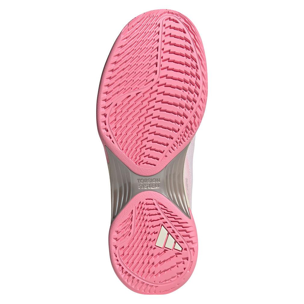 Women`s Avacourt 2 Tennis Shoes Champagne White and Lucid Pink ADIDAS