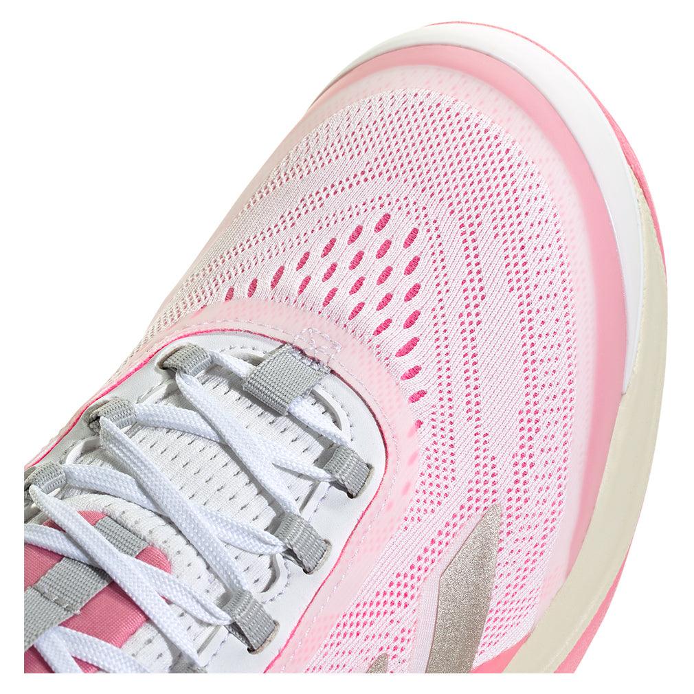 Women`s Avacourt 2 Tennis Shoes Champagne White and Lucid Pink ADIDAS