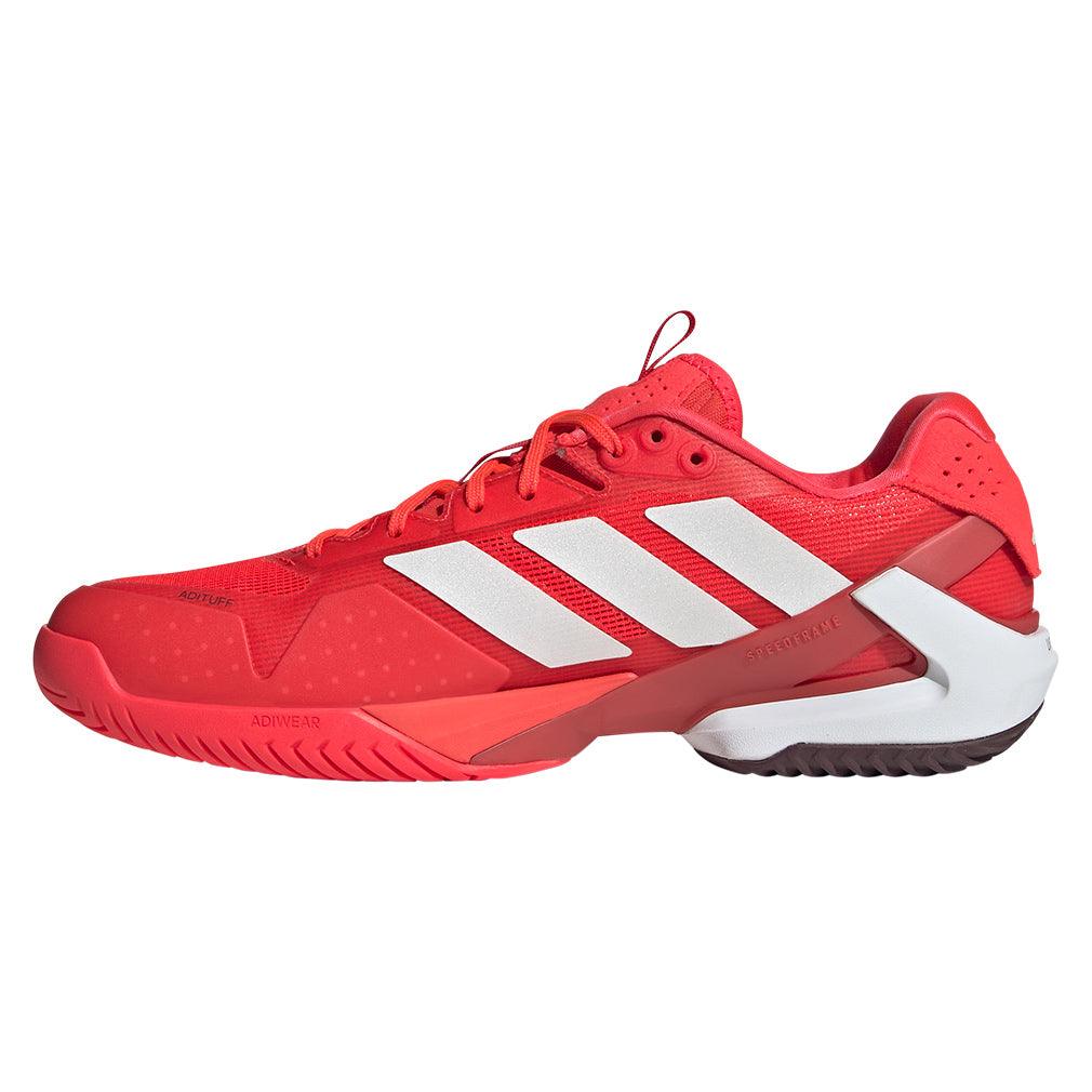 Men`s Adizero Ubersonic 5 Tennis Shoes Lucid Red and Zero Metallic ADIDAS