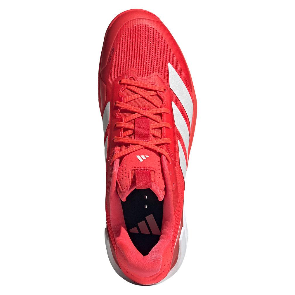 Men`s Adizero Ubersonic 5 Tennis Shoes Lucid Red and Zero Metallic ADIDAS