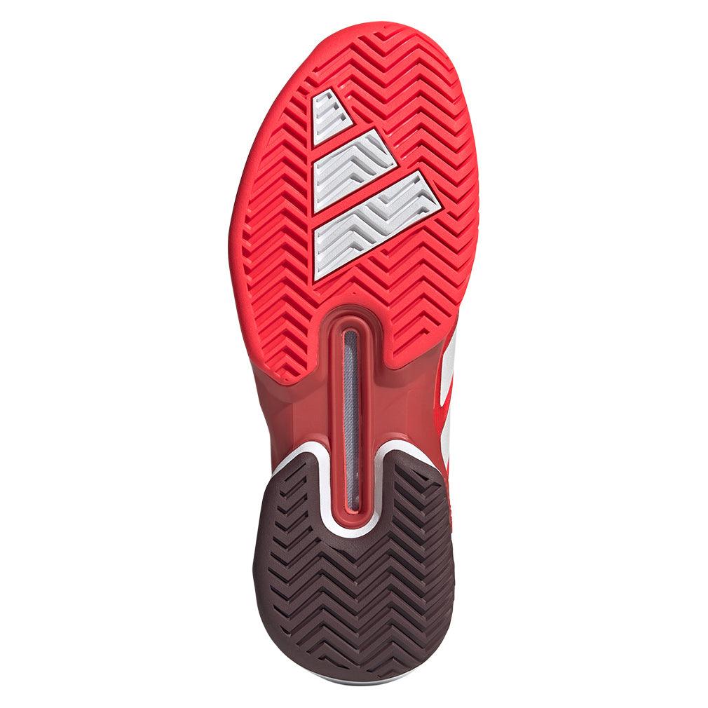 Men`s Adizero Ubersonic 5 Tennis Shoes Lucid Red and Zero Metallic ADIDAS