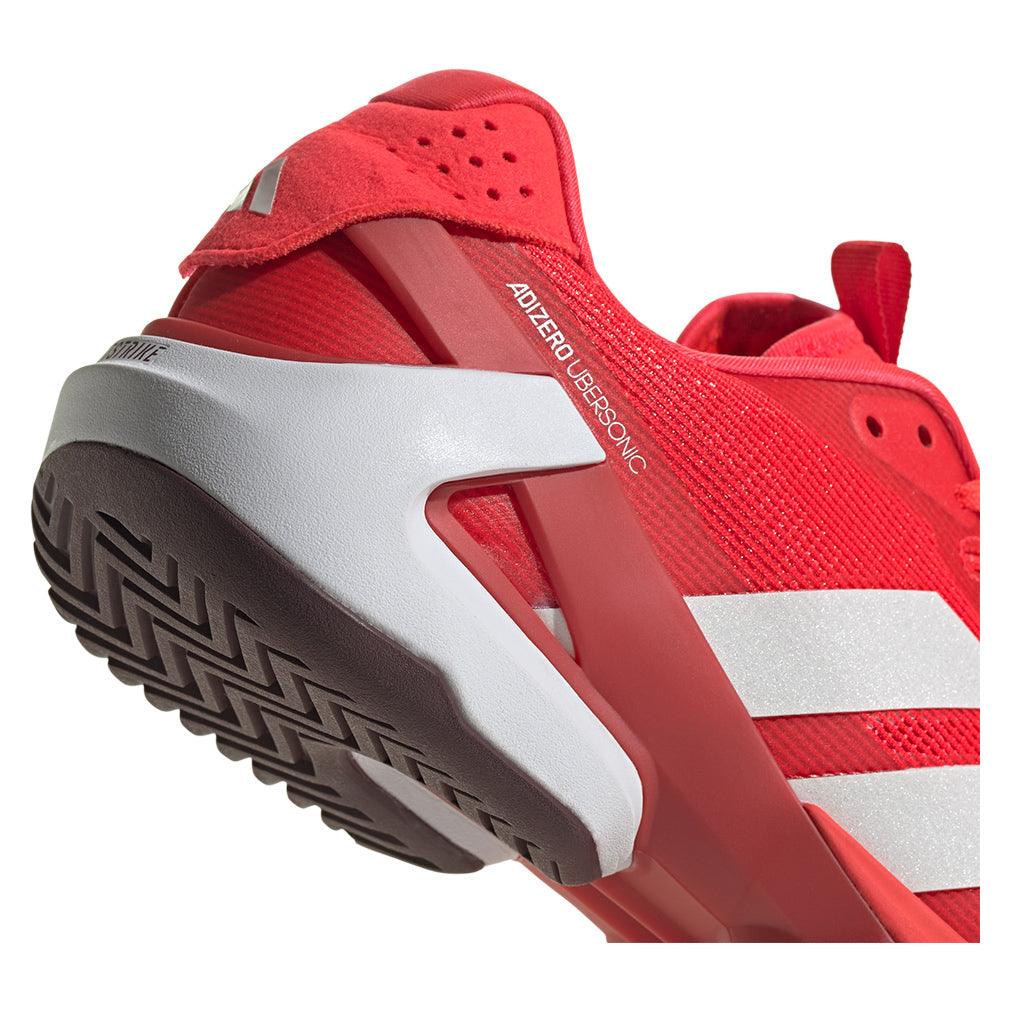 Men`s Adizero Ubersonic 5 Tennis Shoes Lucid Red and Zero Metallic ADIDAS