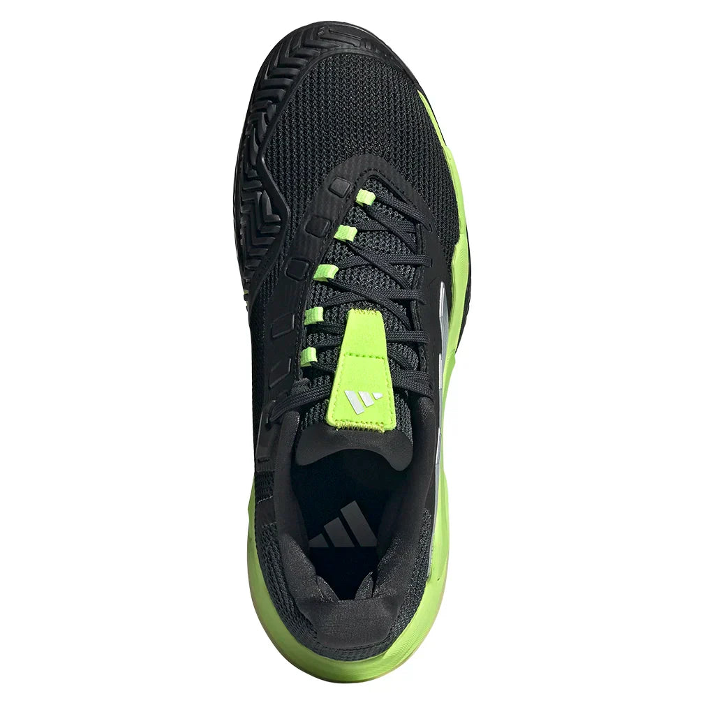 Men`s Barricade 13 Tennis Shoes Core Black and Lucid Lemon ADIDAS