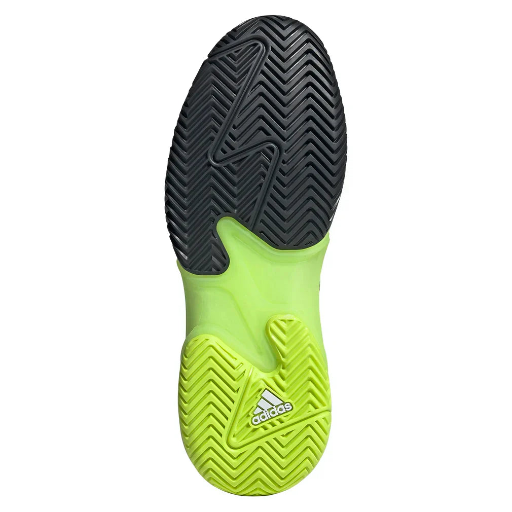 Men`s Barricade 13 Tennis Shoes Core Black and Lucid Lemon ADIDAS