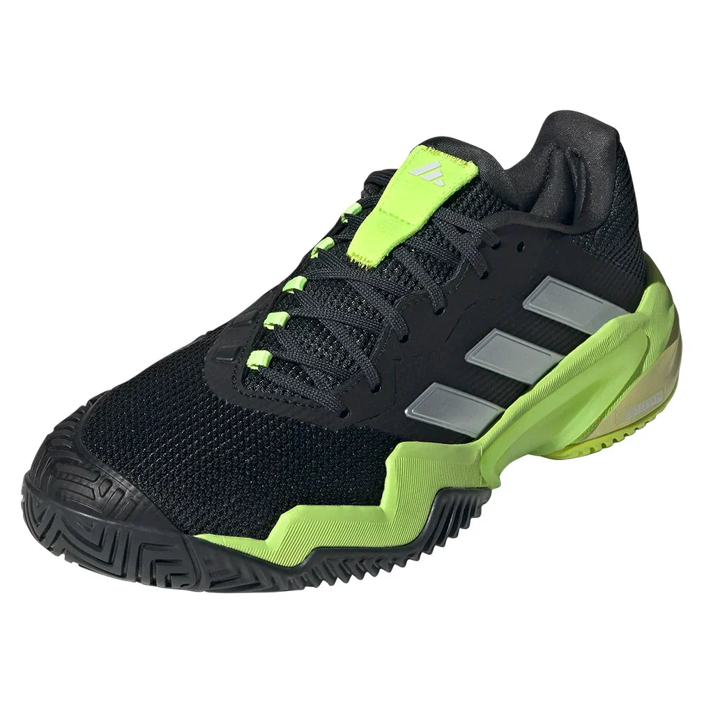 Men`s Barricade 13 Tennis Shoes Core Black and Lucid Lemon ADIDAS