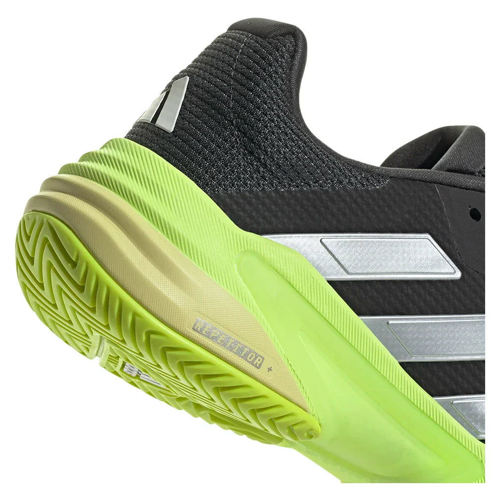 Men`s Barricade 13 Tennis Shoes Core Black and Lucid Lemon ADIDAS