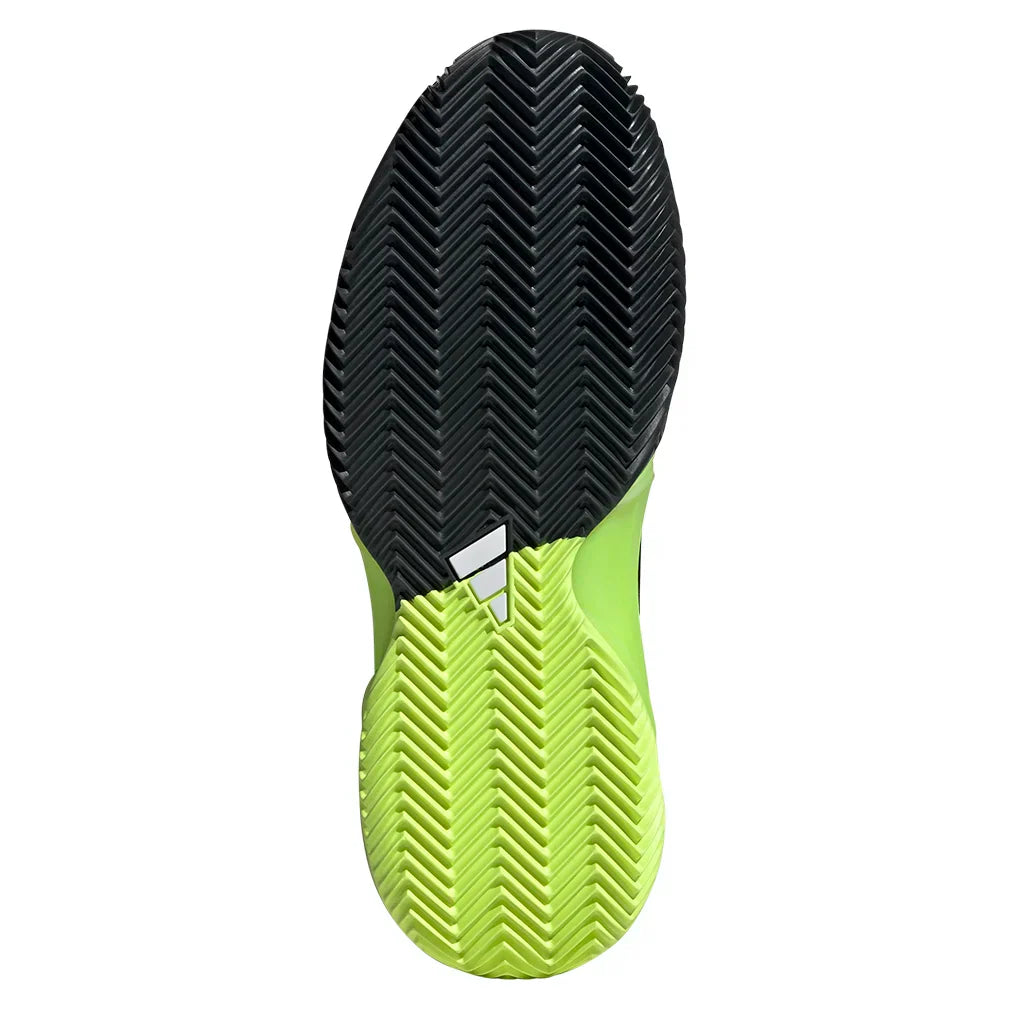 Men`s Barricade 13 Clay Tennis Shoes Core Black and Lucid Lemon ADIDAS