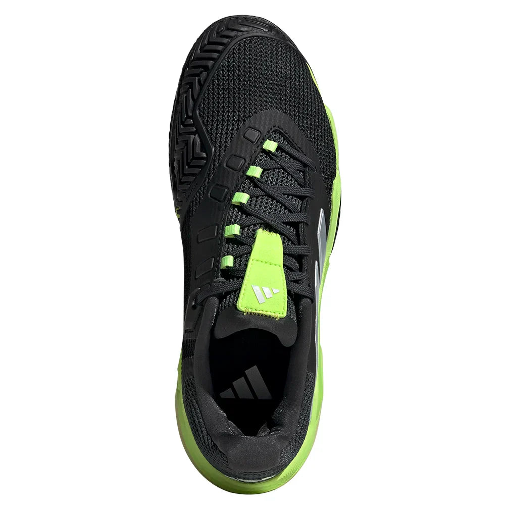 Men`s Barricade 13 Clay Tennis Shoes Core Black and Lucid Lemon ADIDAS