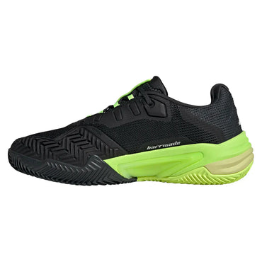 Men`s Barricade 13 Clay Tennis Shoes Core Black and Lucid Lemon ADIDAS