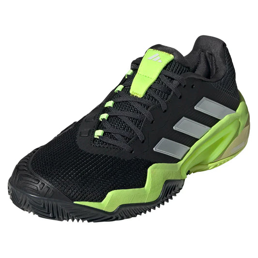 Men`s Barricade 13 Clay Tennis Shoes Core Black and Lucid Lemon ADIDAS 6.5 Black
