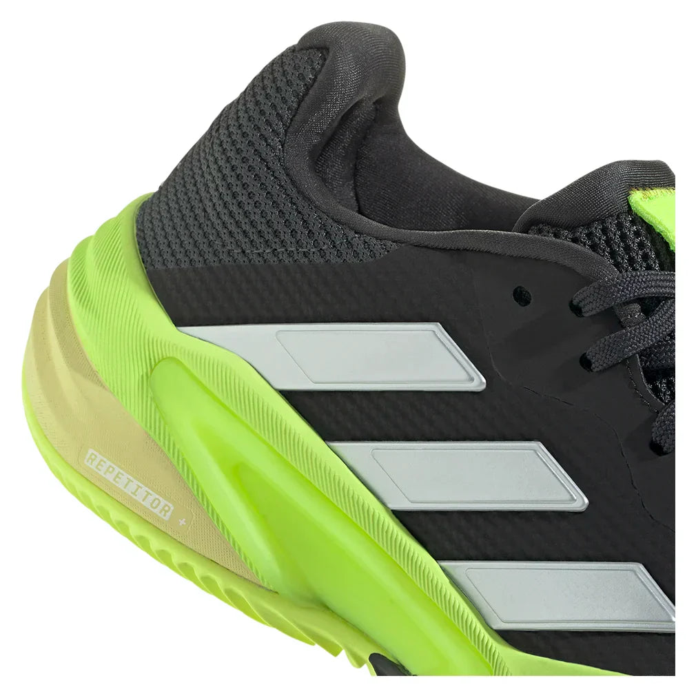 Men`s Barricade 13 Clay Tennis Shoes Core Black and Lucid Lemon ADIDAS