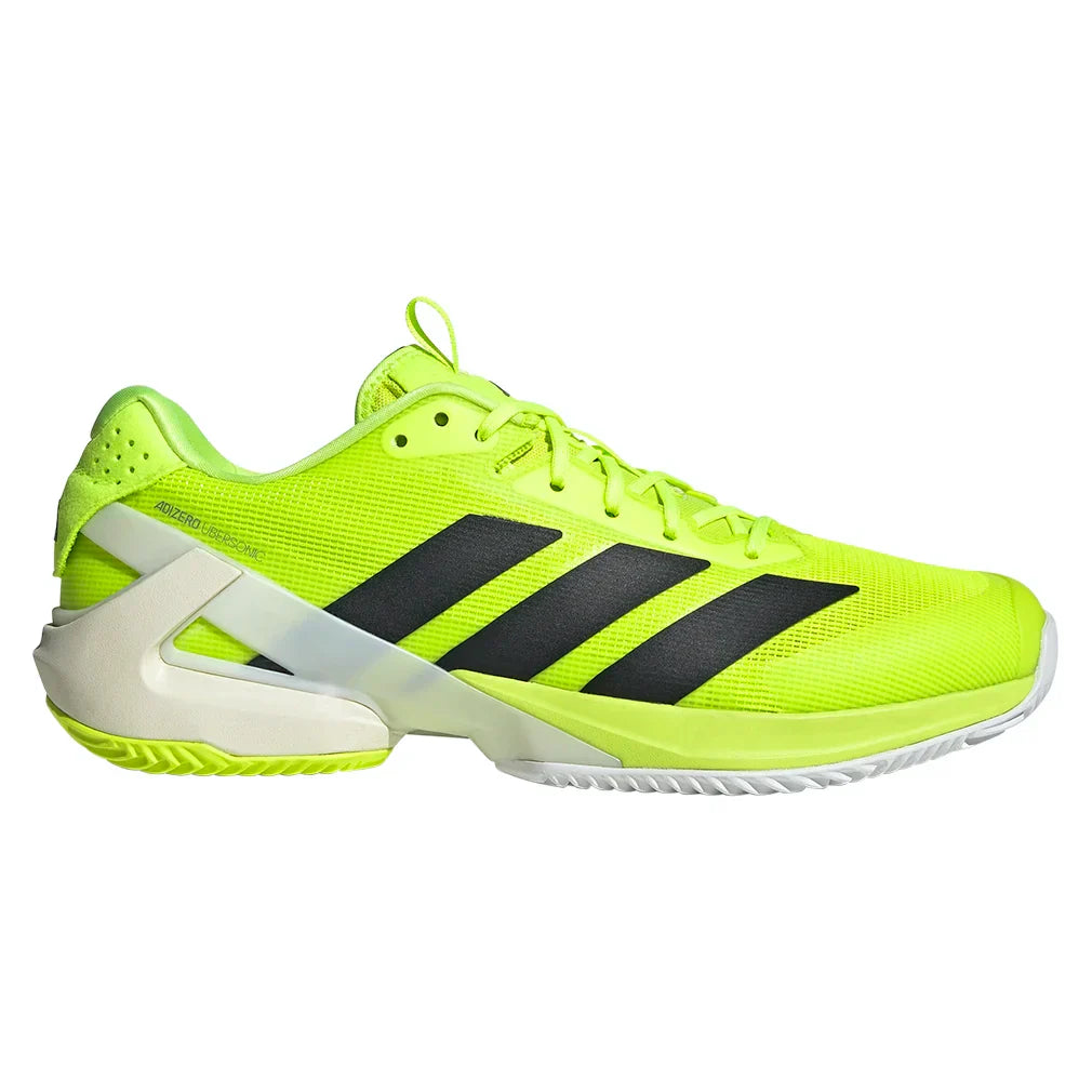 Men`s Adizero Ubersonic 5 Clay Tennis Shoes Lucid Lemon and Core Black ADIDAS