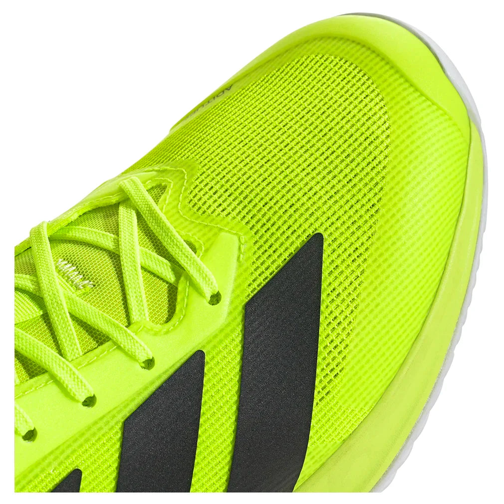 Men`s Adizero Ubersonic 5 Clay Tennis Shoes Lucid Lemon and Core Black ADIDAS