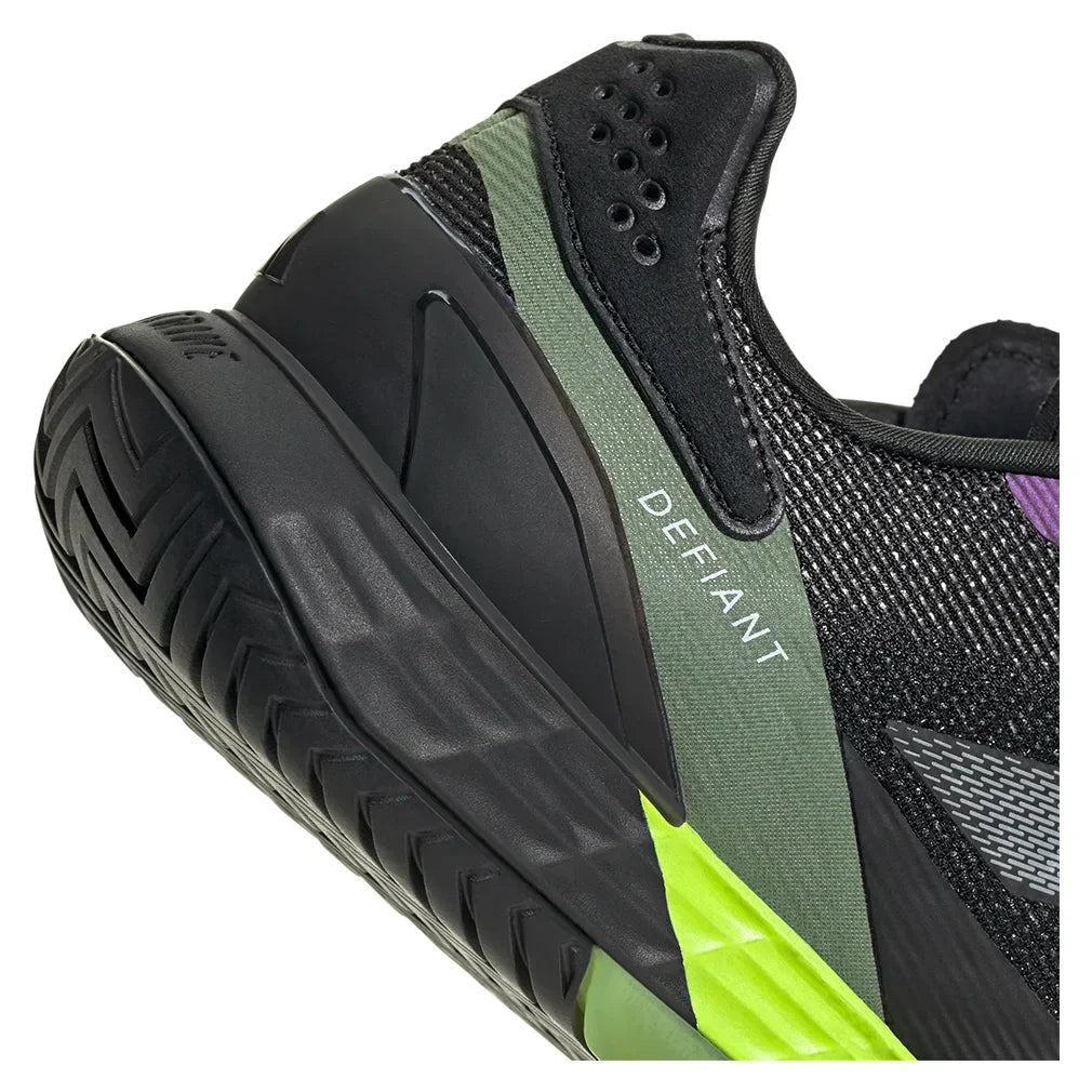 Men`s Defiant Speed 2 Tennis Shoes Lucid Lemon and Core Black ADIDAS