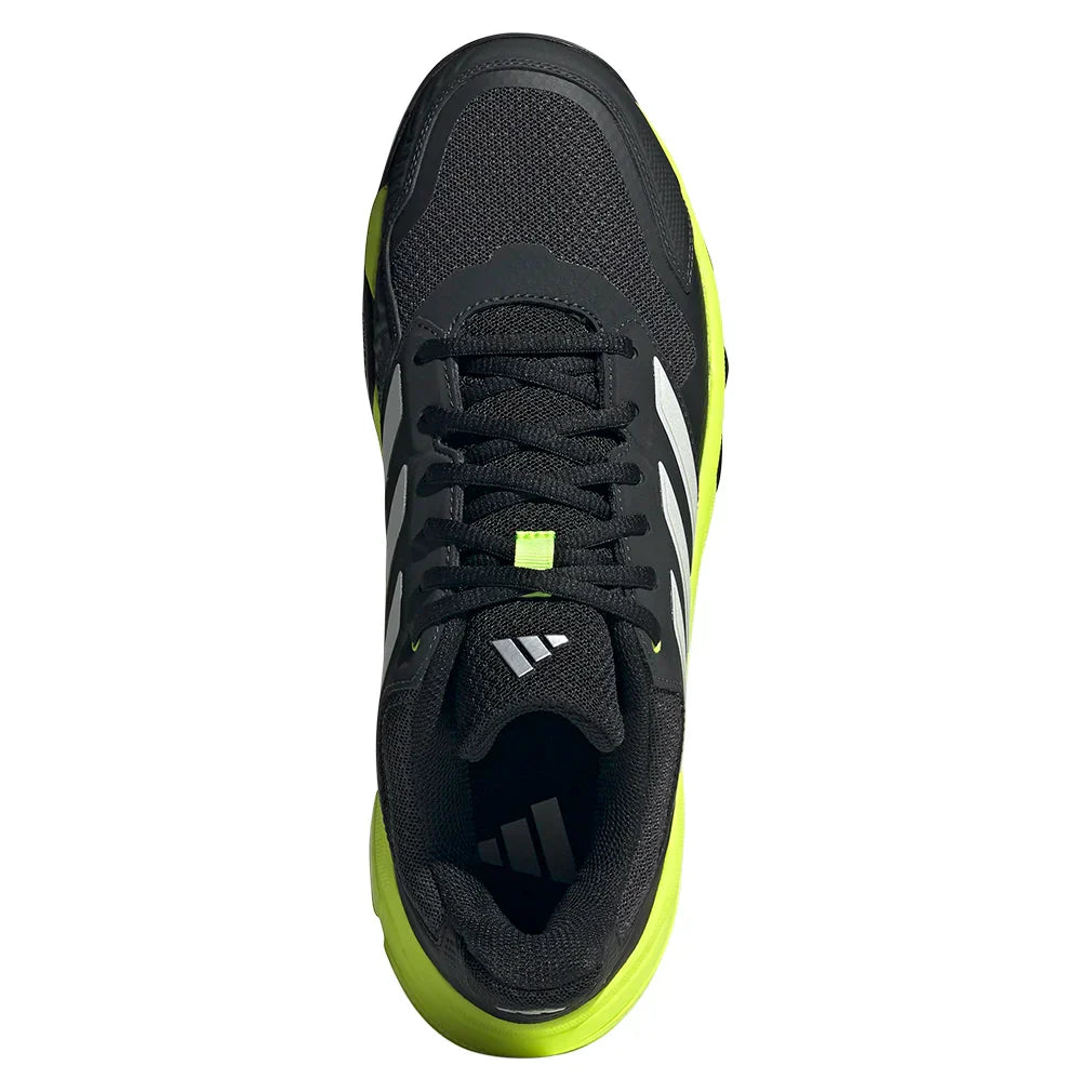 Men`s CourtJam Control 3 Tennis Shoes Carbon and Lucid Lemon ADIDAS
