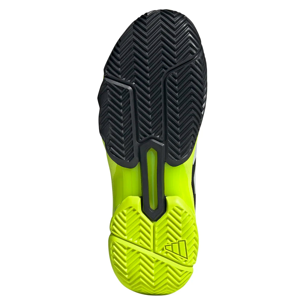 Men`s CourtJam Control 3 Tennis Shoes Carbon and Lucid Lemon ADIDAS
