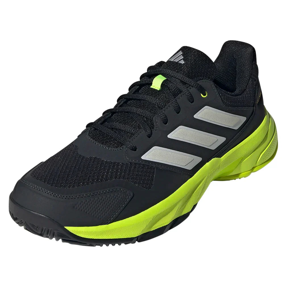 Men`s CourtJam Control 3 Tennis Shoes Carbon and Lucid Lemon ADIDAS 6.5 Yellow